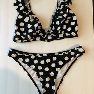 Cupshe Black and White Polka Dot Bikini Swimwear